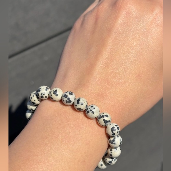 Bracelet Dalmatian Jasper natural gemstone bracelet - Picture 4 of 6